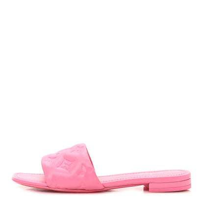 Louis Vuitton Lambskin Embossed Monogram Revival Flat Mules 36 Rose Pop 1 of 8