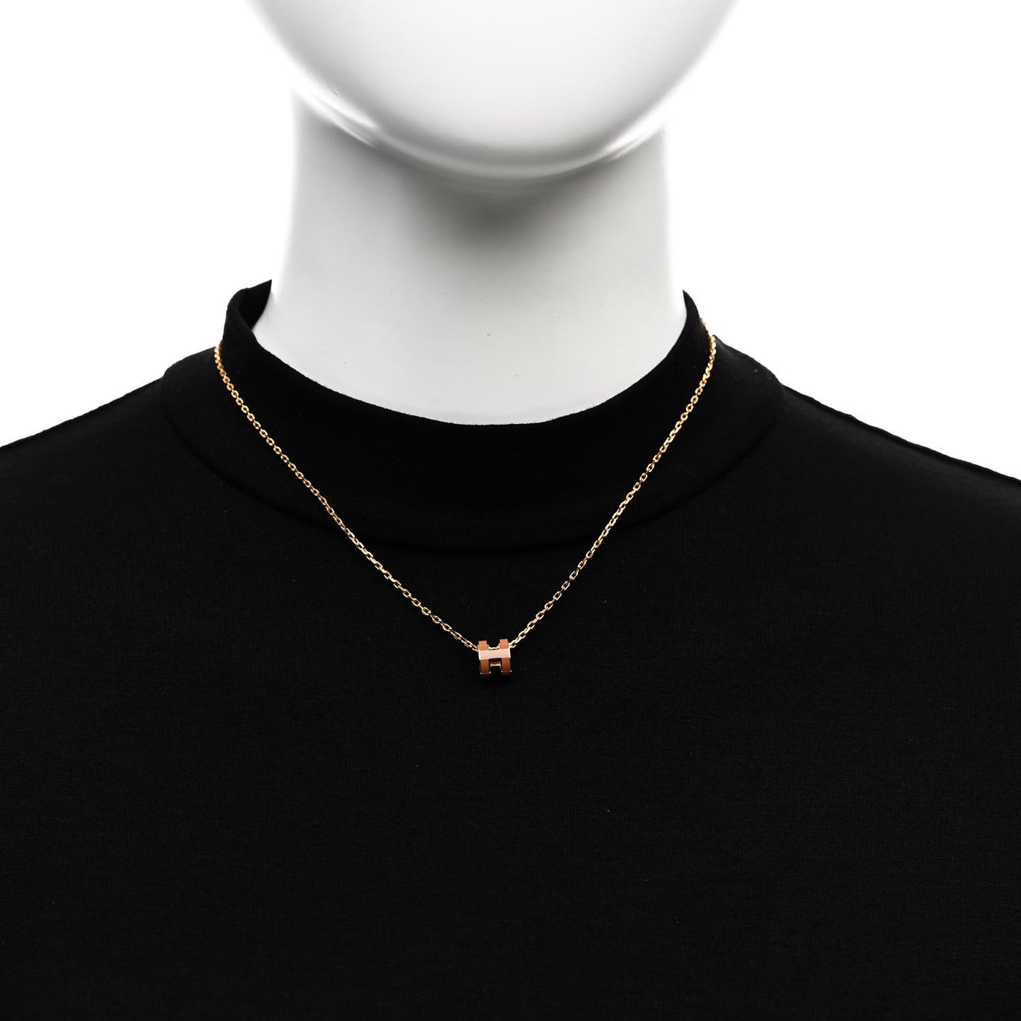 Lacquered Gold Mini Pop H Pendant Necklace New Gold