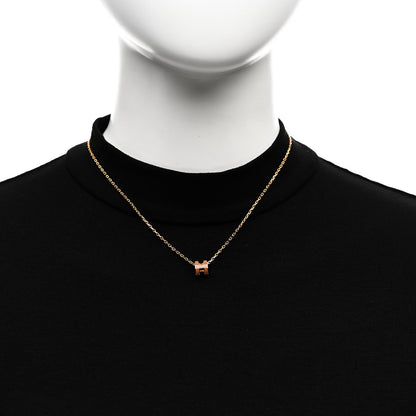 Hermes Lacquered Gold Mini Pop H Pendant Necklace New Gold 2 of 8
