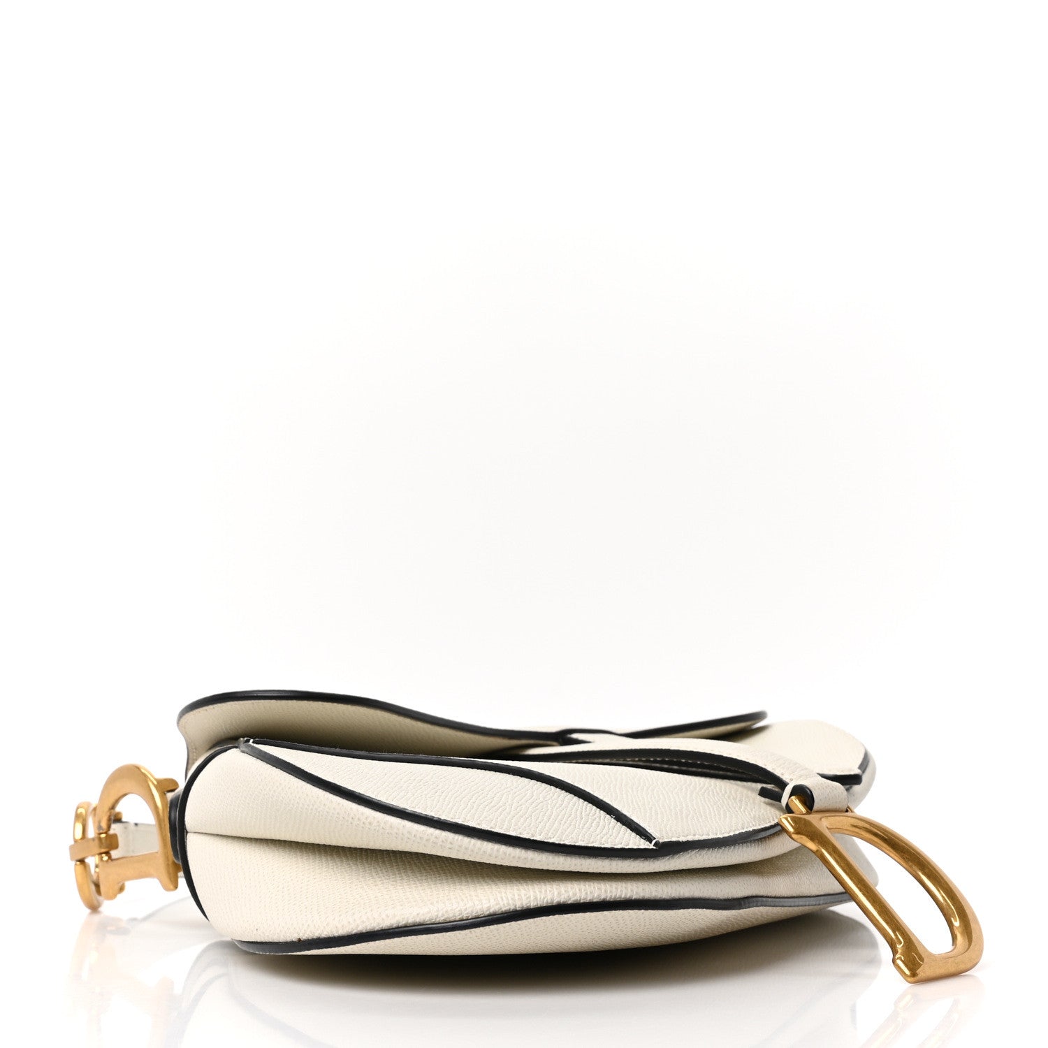 Christian Dior Grained Calfskin Saddle Bag White 4 of 10
