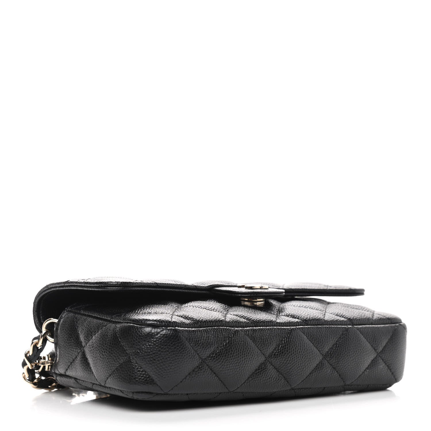 Chanel Caviar Quilted Flap Phone Holder With Chain Black 4 of 8