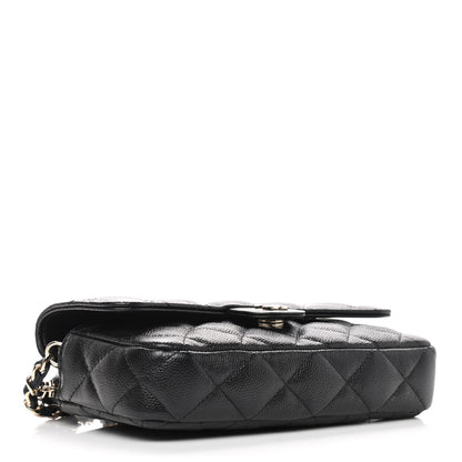Chanel Caviar Quilted Flap Phone Holder With Chain Black 4 of 8