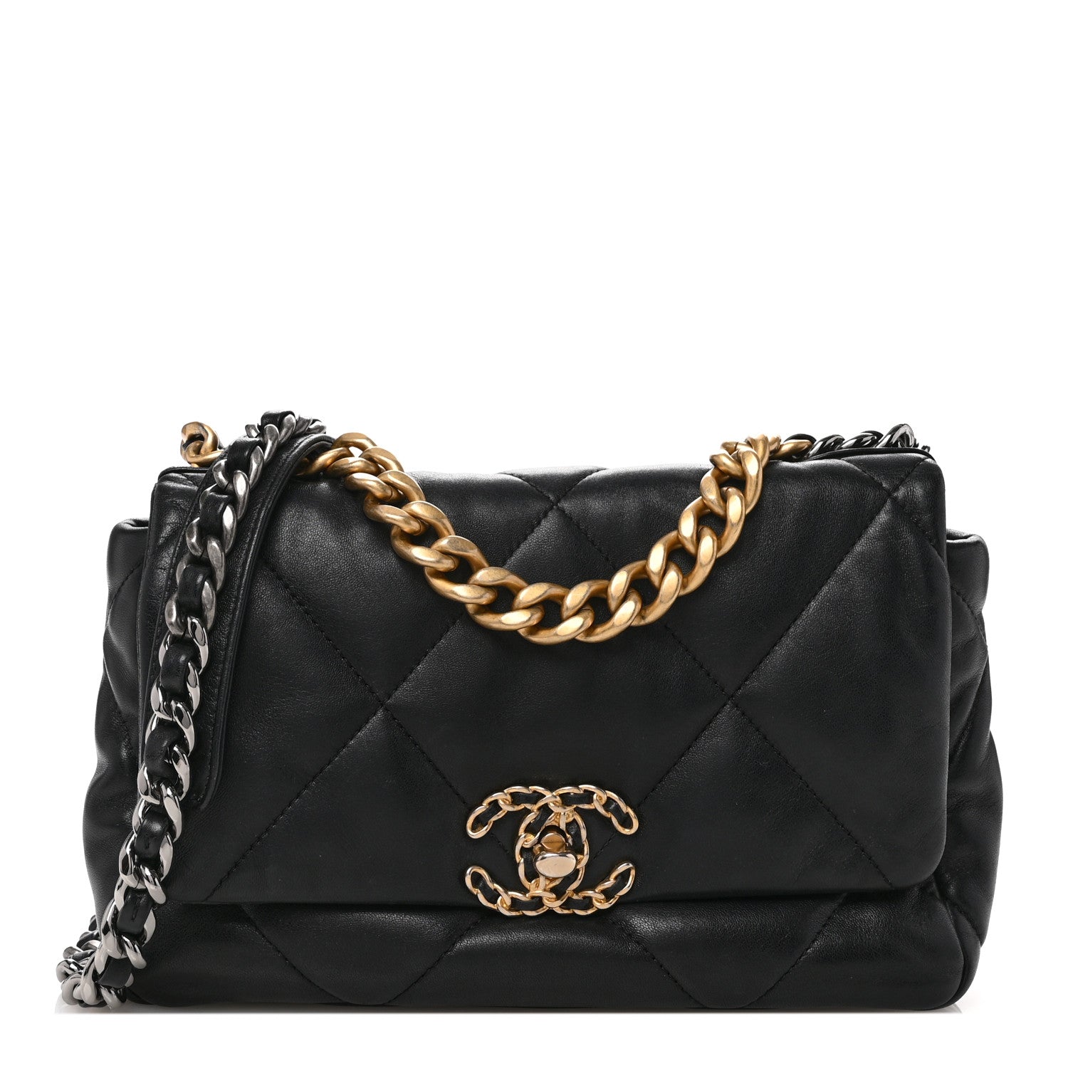 Chanel Lambskin Quilted Medium Chanel 19 Flap Black 1 of 10