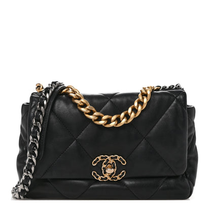 Chanel Lambskin Quilted Medium Chanel 19 Flap Black 1 of 10