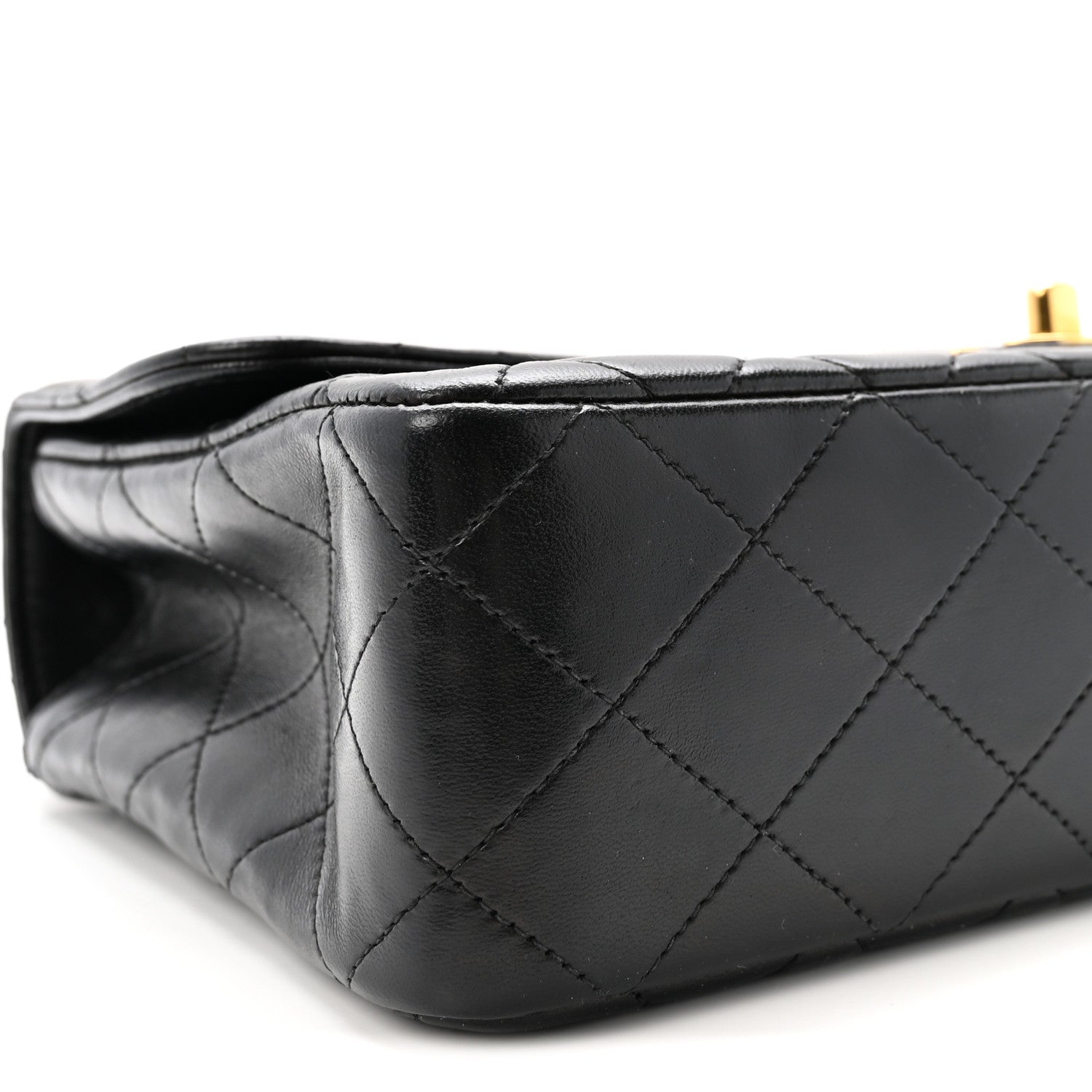 Chanel Lambskin Quilted Medium Rectangular Kelly Flap Bag Black 9 of 10