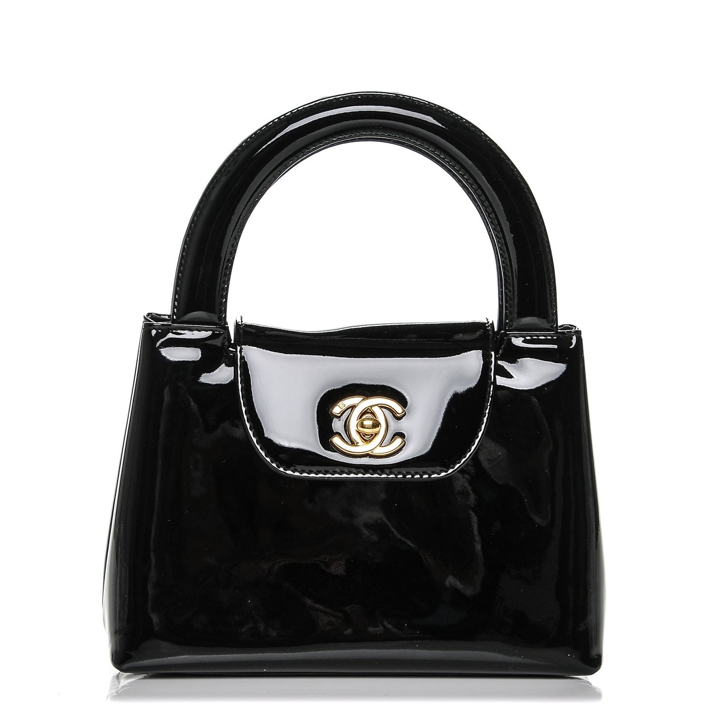 Patent Mini Kelly Flap Bag Black