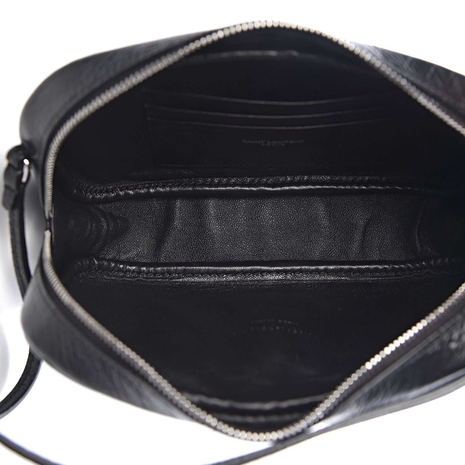 Saint Laurent Calfskin Crocodile Embossed Mini Lou Camera Bag Black 5 of 11