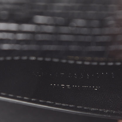 Saint Laurent Calfskin Crocodile Embossed Small Classic Monogram Kate Tassel Satchel Black 9 of 10