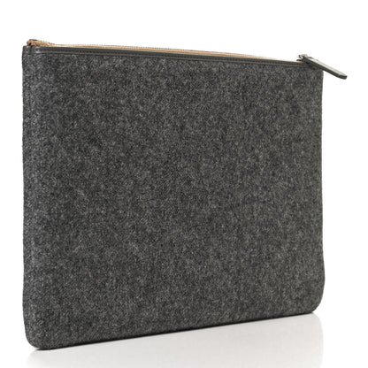 Chanel Wool Medium Deauville Cosmetic Pouch Grey 3 of 10