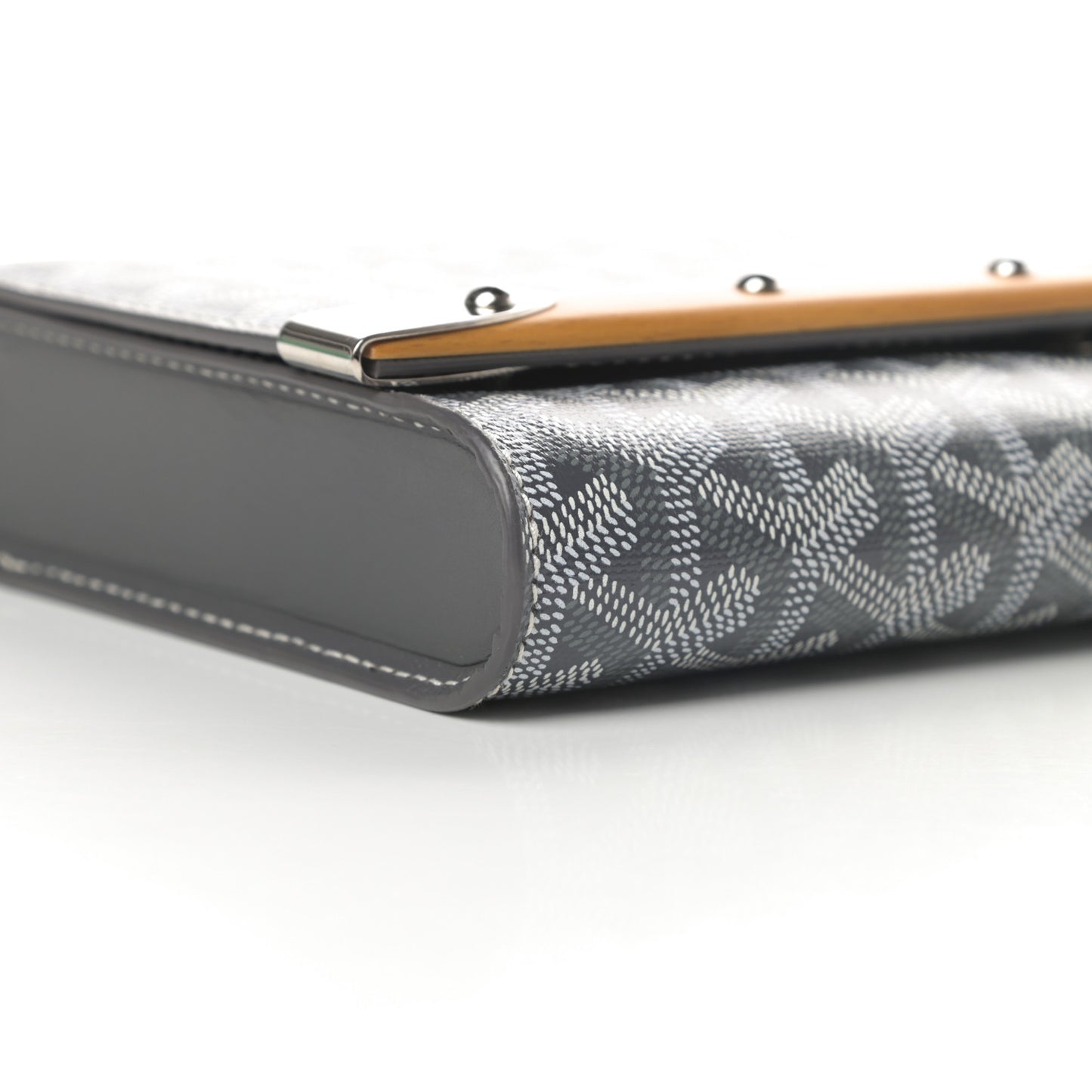 Goyardine Monte Carlo Bois Clutch With Strap Gray