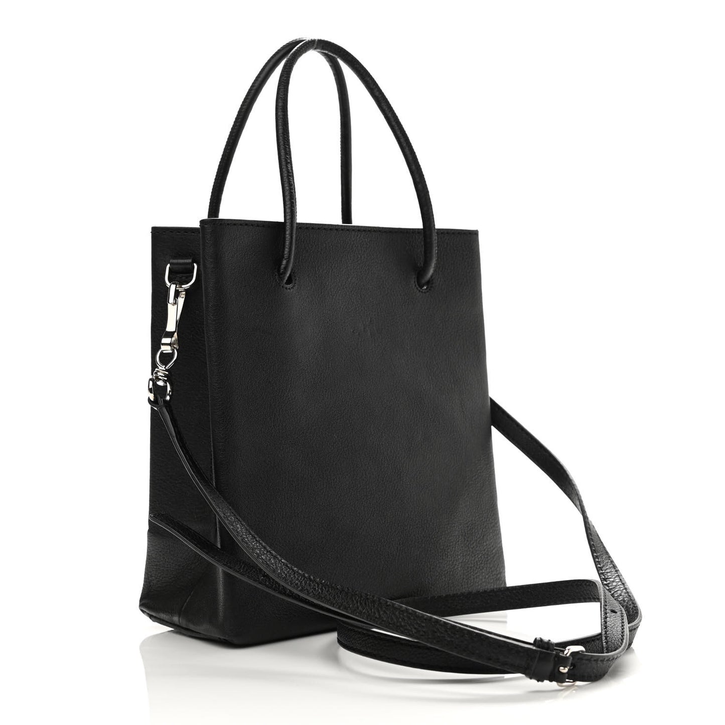 Calfskin Logo XXS Shopping Tote Black