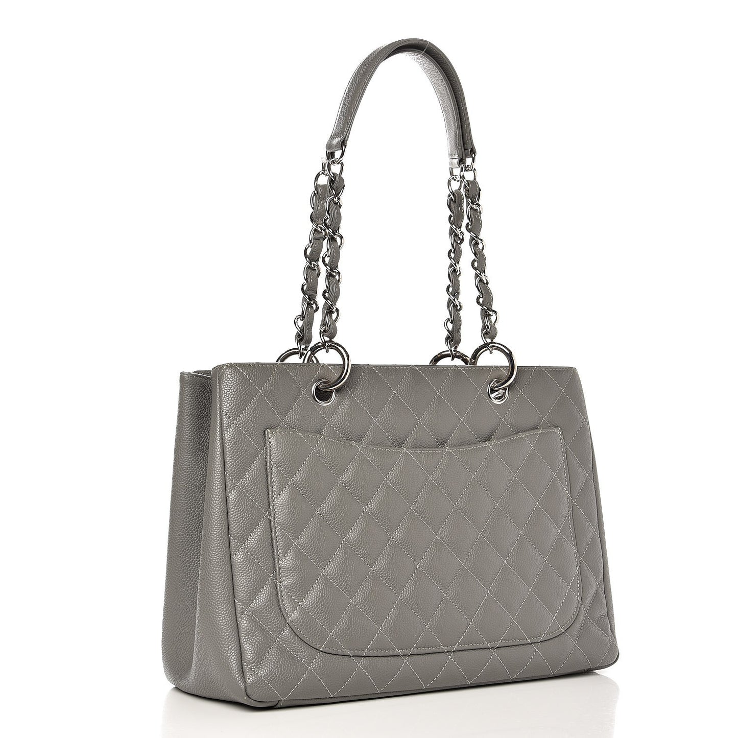 Caviar Quilted Grand Shopping Tote GST Grey