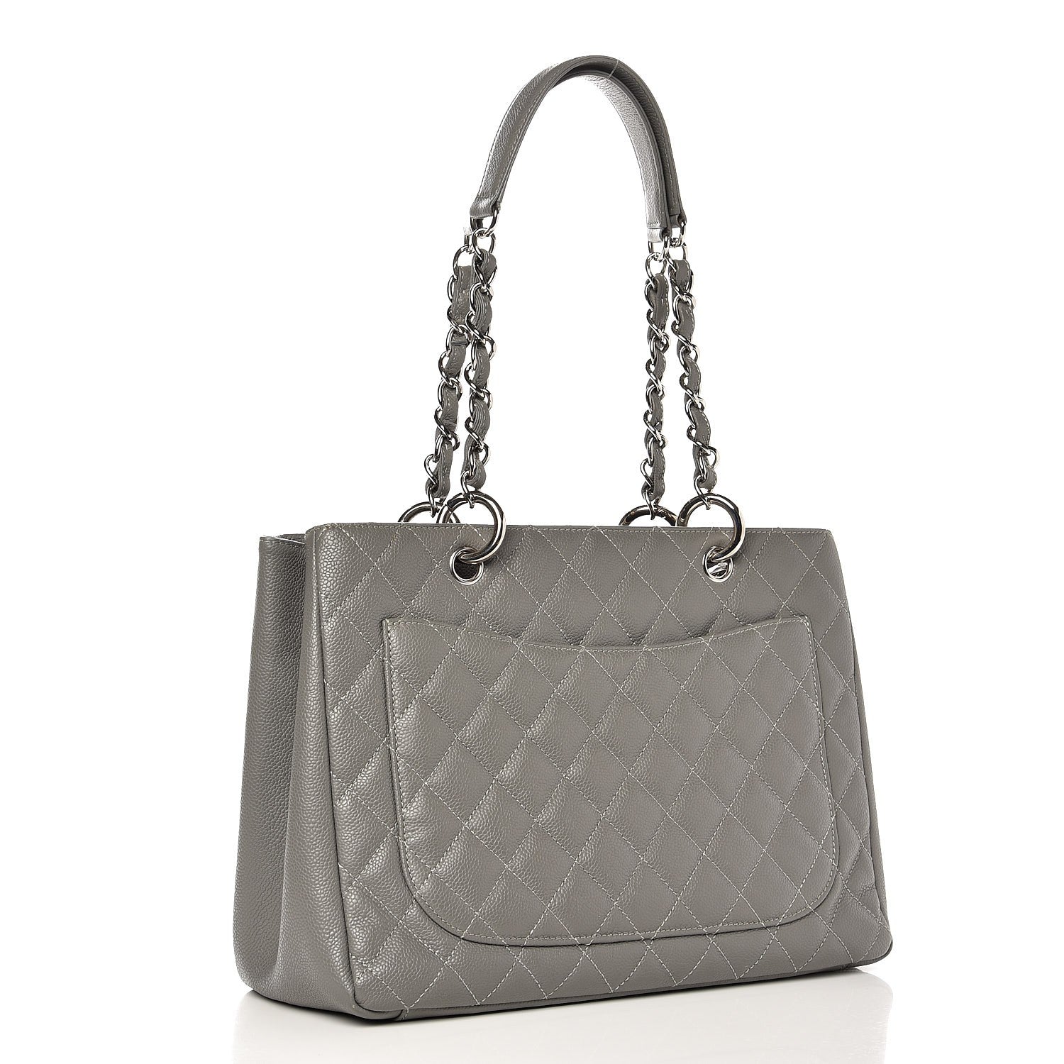 Chanel Caviar Quilted Grand Shopping Tote GST Grey 3 of 9