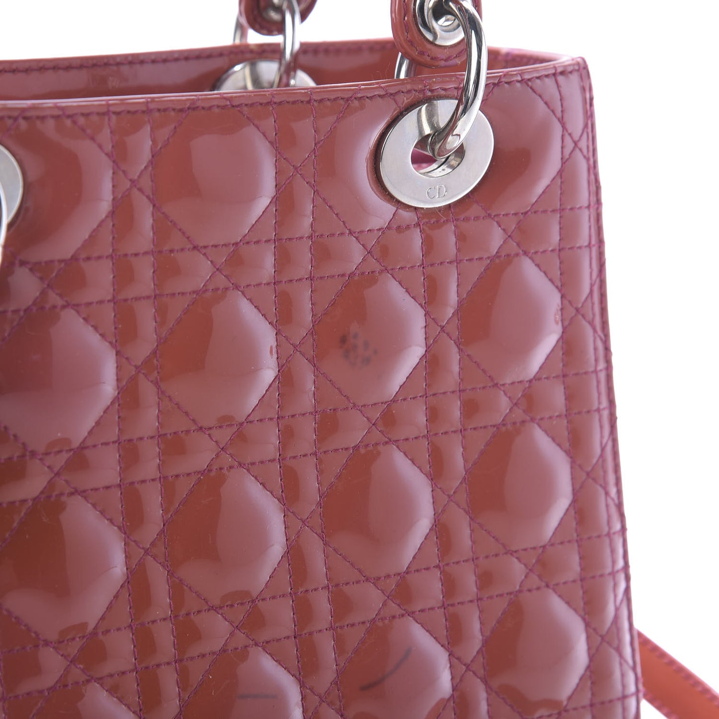 Patent Cannage Medium Lady Dior Pink