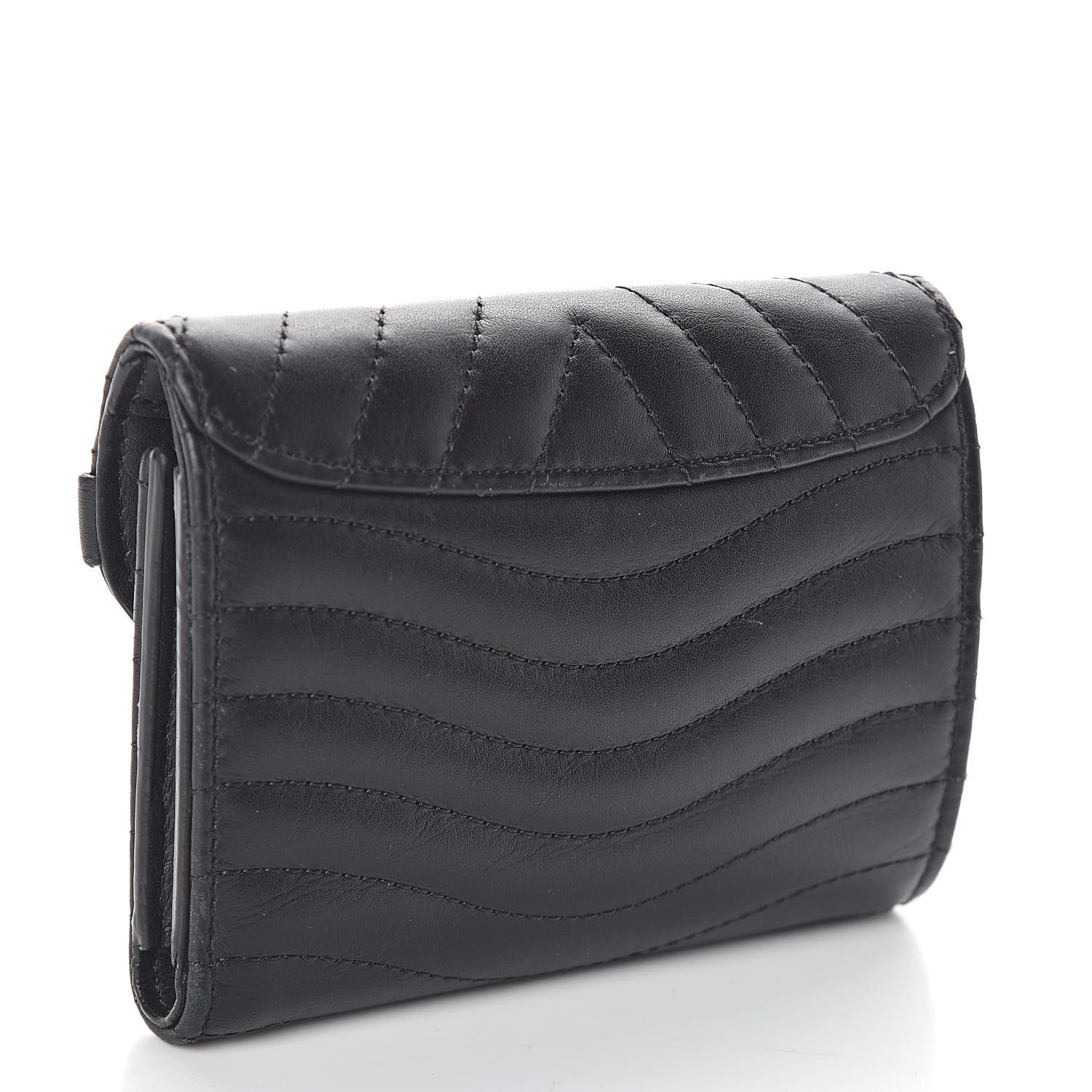 Louis Vuitton Calfskin New Wave Compact Wallet Black 3 of 7