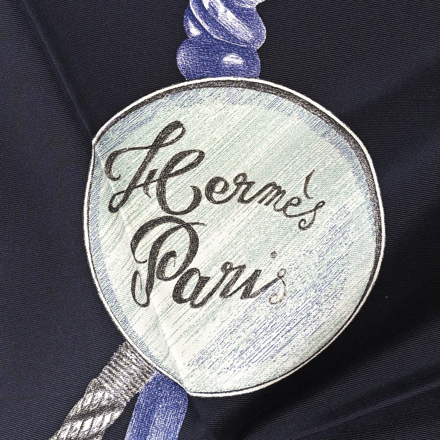Hermes Silk Nous Sommes Inseparables Scarf 90 Caban Anthracite Creme 2 of 5