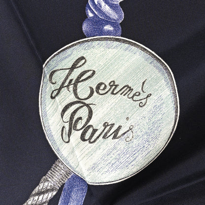 Hermes Silk Nous Sommes Inseparables Scarf 90 Caban Anthracite Creme 2 of 5