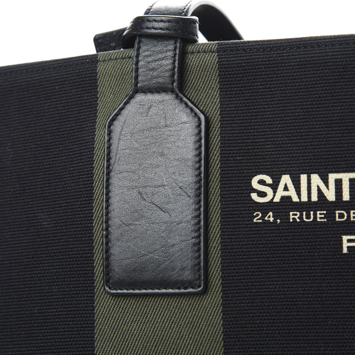 Saint Laurent Canvas Beach Shopping East West Tote Black 14 of 15
