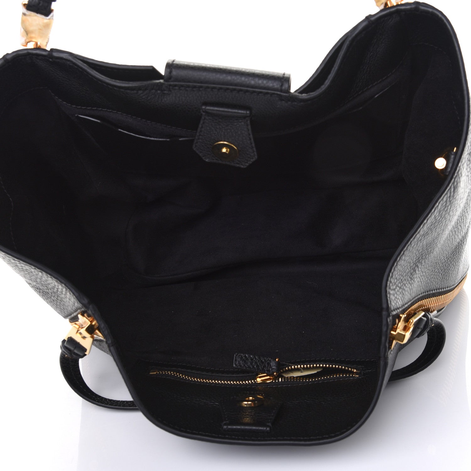 Tom Ford Grained Calfskin Sedgwick Medium Zipper Tote Black 4 of 4