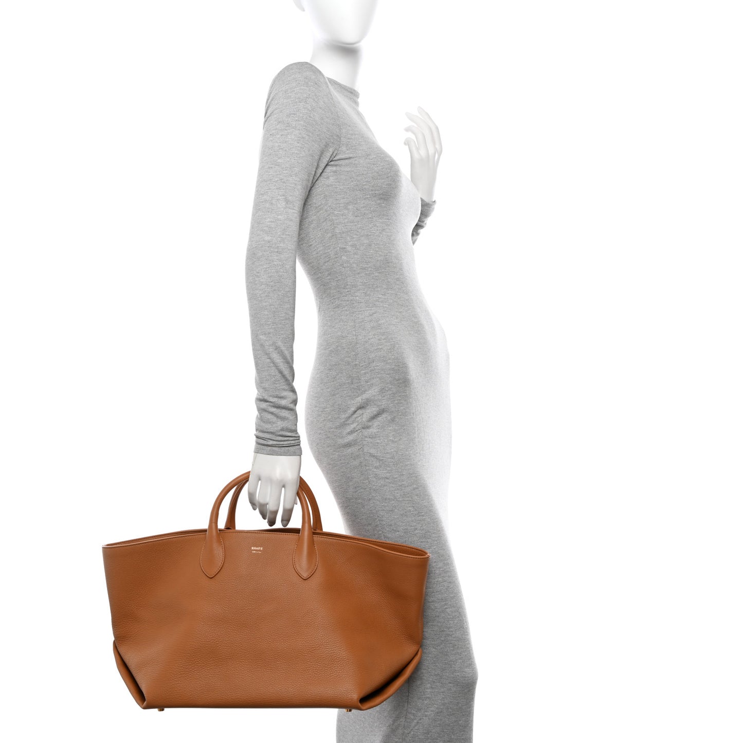 Pebbled Calfskin Medium Amelia Tote Nougat