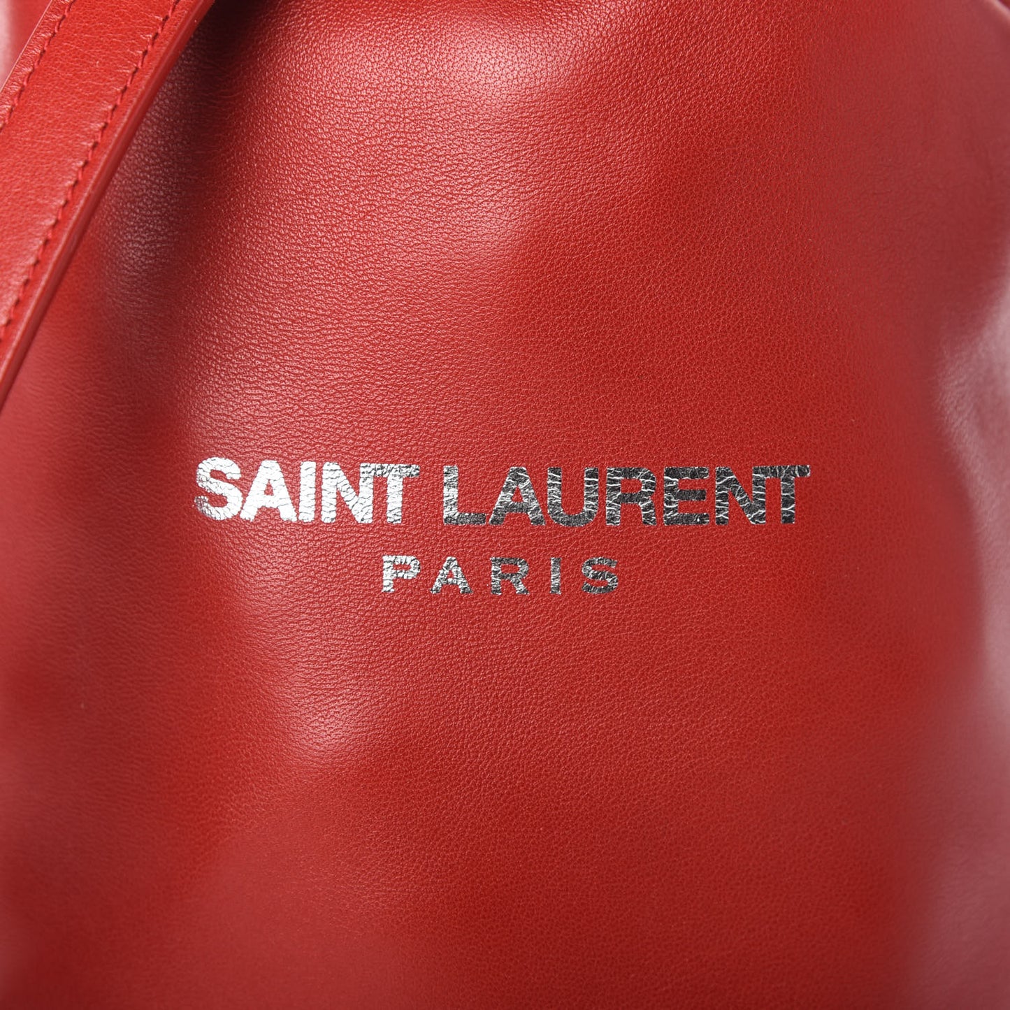 Lambskin Small Teddy Bucket Bag Red