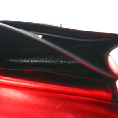 Prada Metallic Vitello Saffiano Cahier Bag Red Black 5 of 11