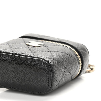 Chanel Caviar Quilted Small Handle With Care Vanity Case With Chain Black 8 of 8