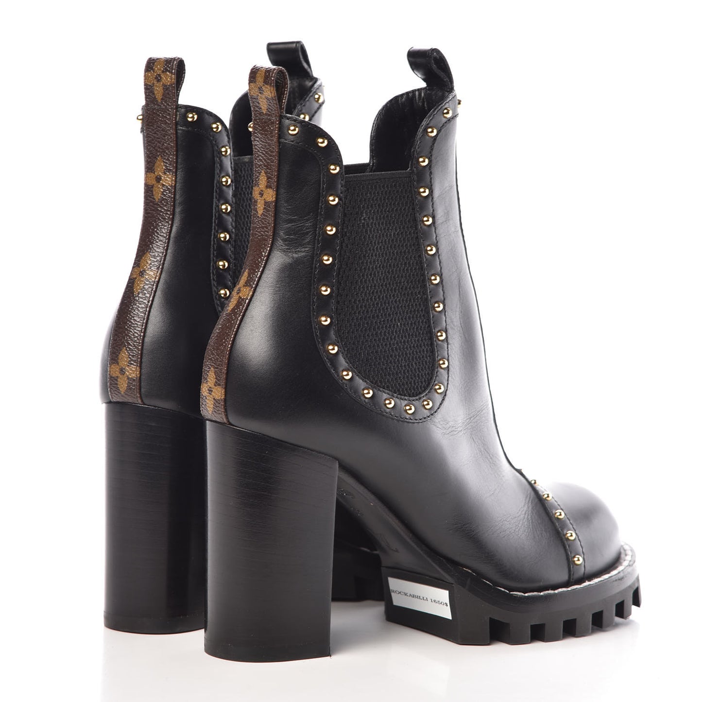 Calfskin Rockabilly Chelsea Ankle Boots 36 Black