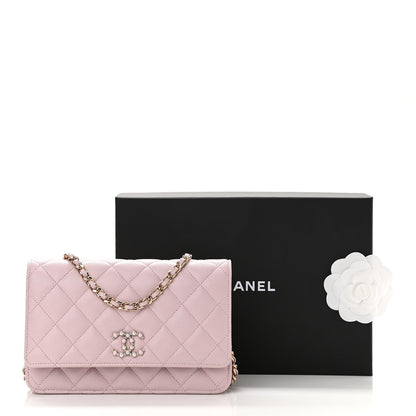 Chanel Caviar Quilted Coco Candy Wallet On Chain WOC Light Pink 11 of 11