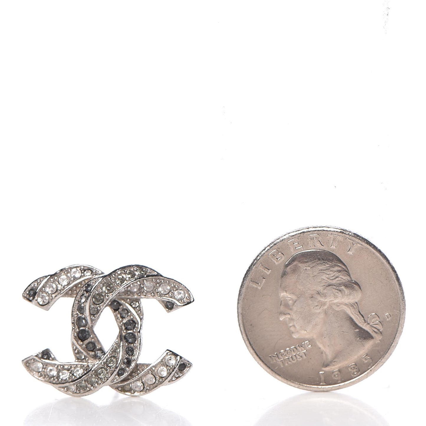 Crystal CC Earrings Silver