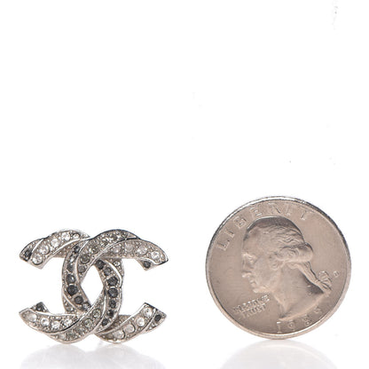 Chanel Crystal CC Earrings Silver 2 of 6