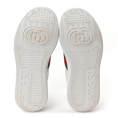 Gucci Calfskin Web Perforated Womens Platform 55mm Sneakers 37.5 White Bright Splash 6 of 9