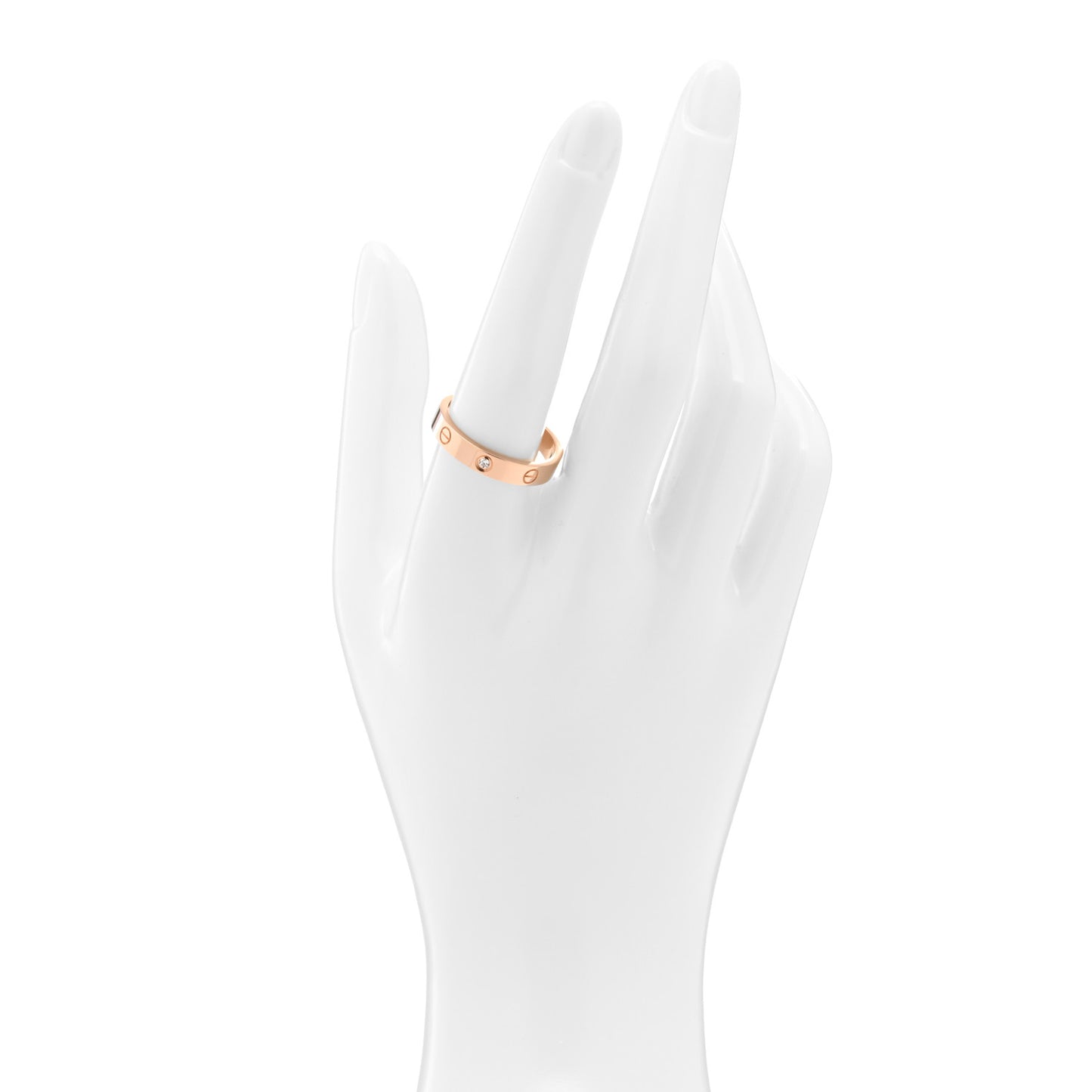 18K Pink Gold Diamond 4mm LOVE Wedding Band Ring 59 8.75