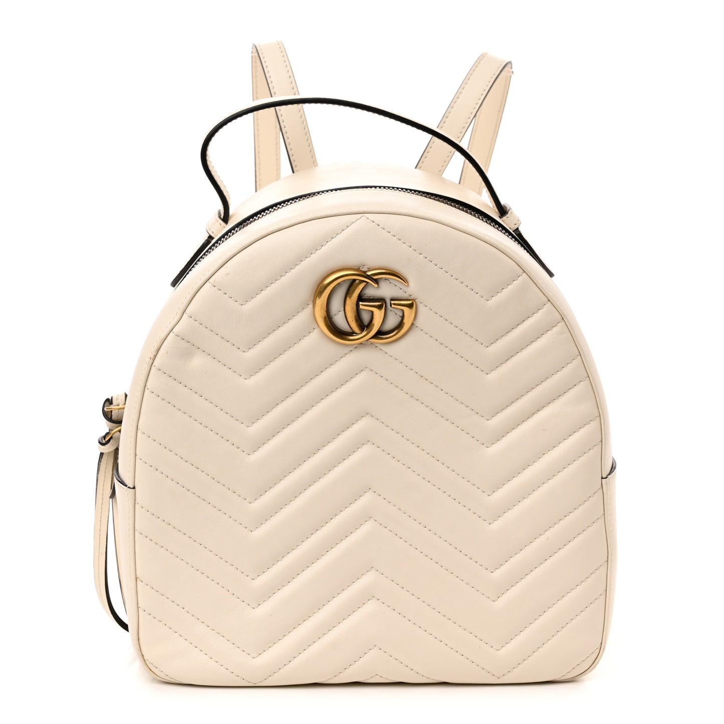 Calfskin Matelasse GG Marmont Dome Backpack White
