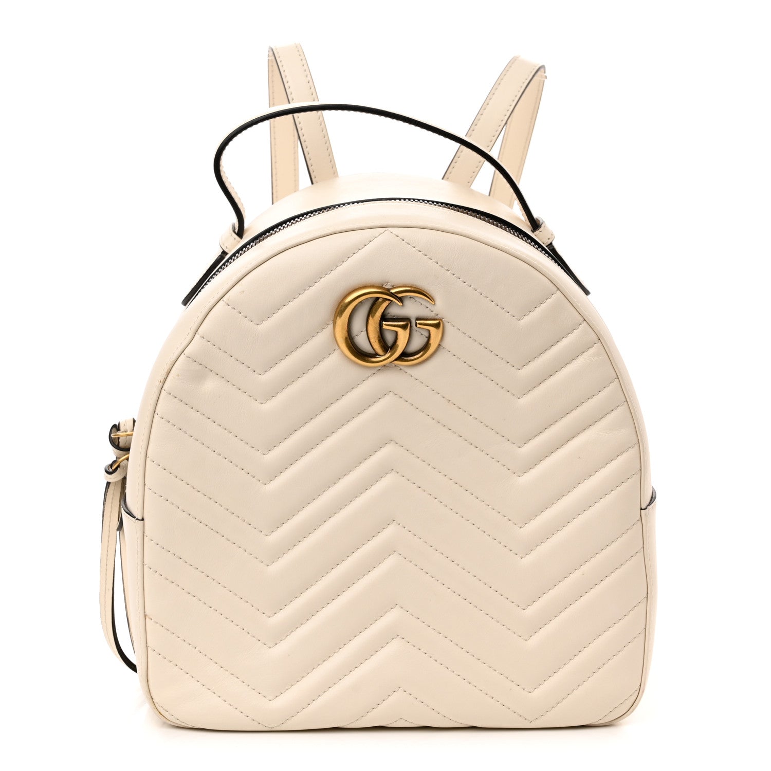 Gucci Calfskin Matelasse GG Marmont Dome Backpack White 1 of 11