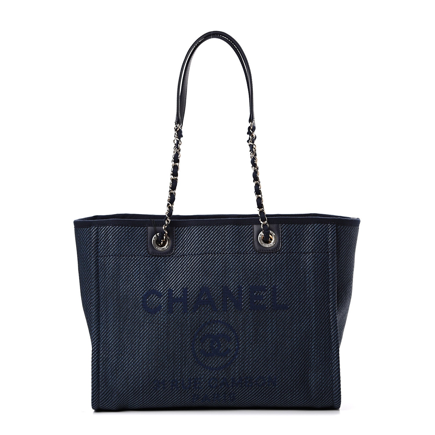 Chanel Denim Small Deauville Tote Dark Blue 1 of 10