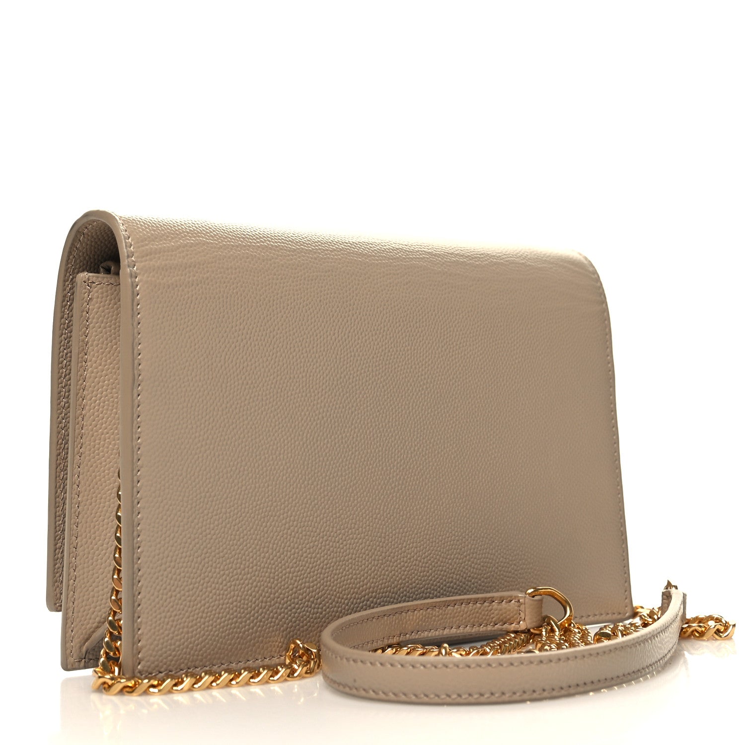 Saint Laurent Grain De Poudre Classic Monogram Kate Tassel Chain Wallet Dark Beige 3 of 11