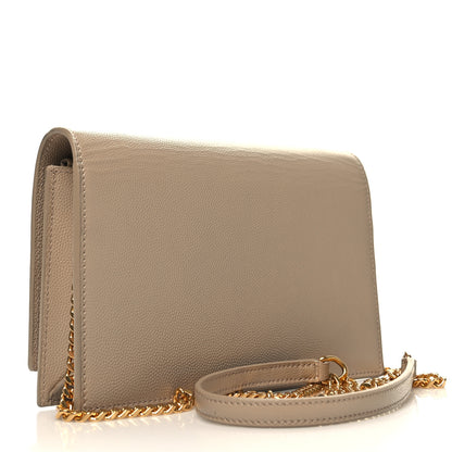 Saint Laurent Grain De Poudre Classic Monogram Kate Tassel Chain Wallet Dark Beige 3 of 11