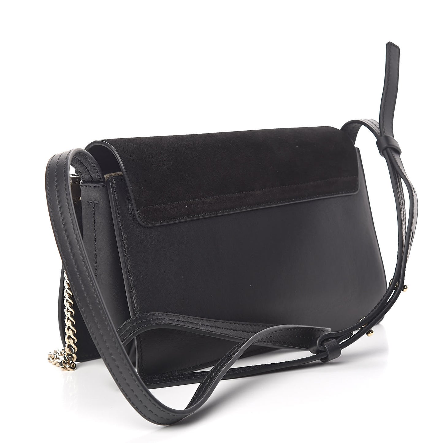 Suede Calfskin Small Faye Shoulder Bag Black
