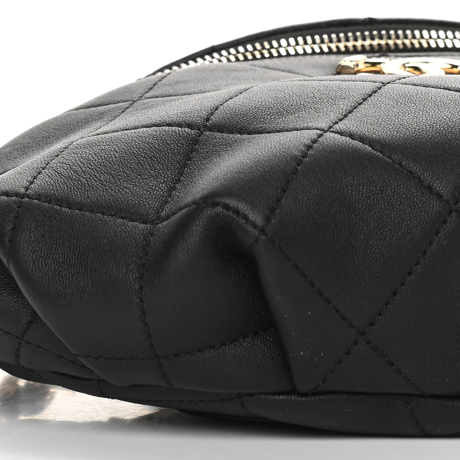Chanel Lambskin Quilted Resin Bi-Color Waist Bag Fanny Pack Black 9 of 10