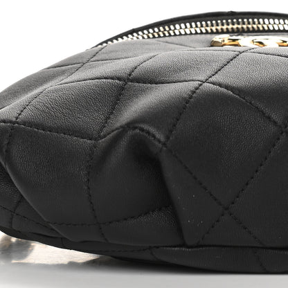 Chanel Lambskin Quilted Resin Bi-Color Waist Bag Fanny Pack Black 9 of 10