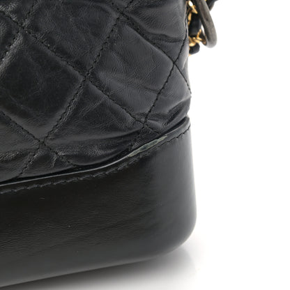 Chanel Aged Calfskin Quilted Small Gabrielle Hobo Black 12 of 13