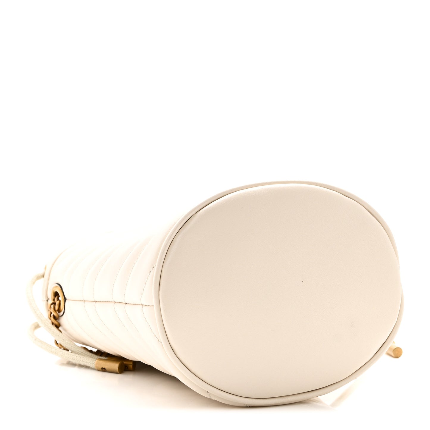 Calfskin Matelasse Mini GG Marmont 2.0 Bucket Bag White