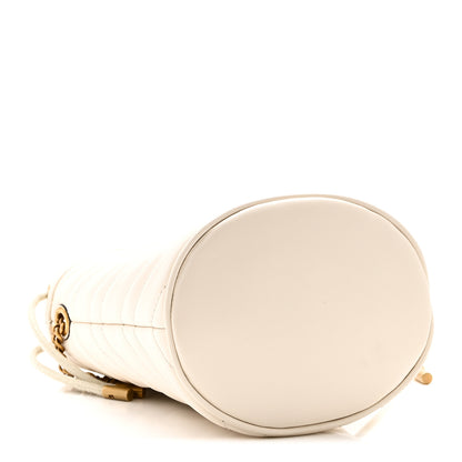 Gucci Calfskin Matelasse Mini GG Marmont 2.0 Bucket Bag White 4 of 11