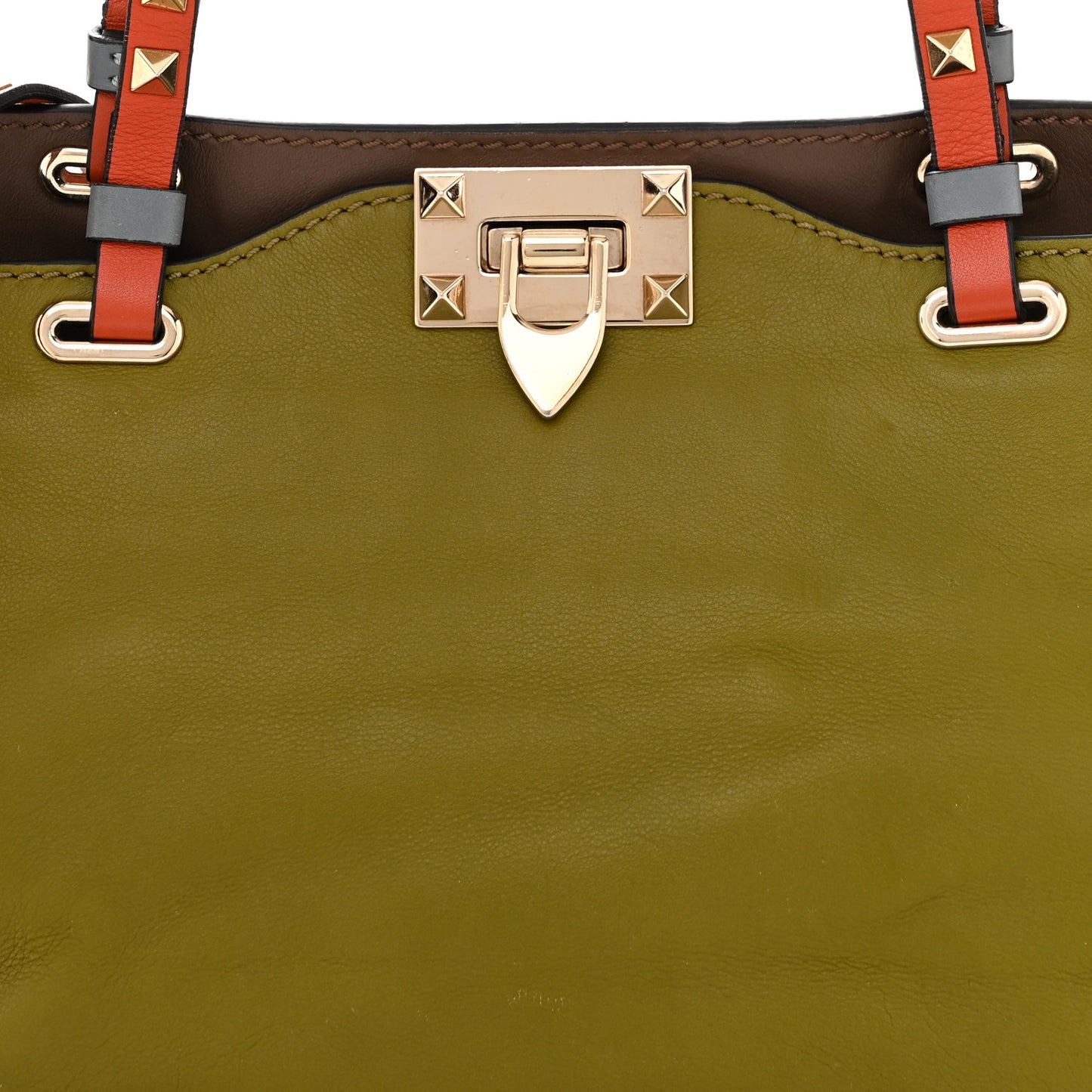 Vitello Colorblock Small Rockstud Tote Multicolor