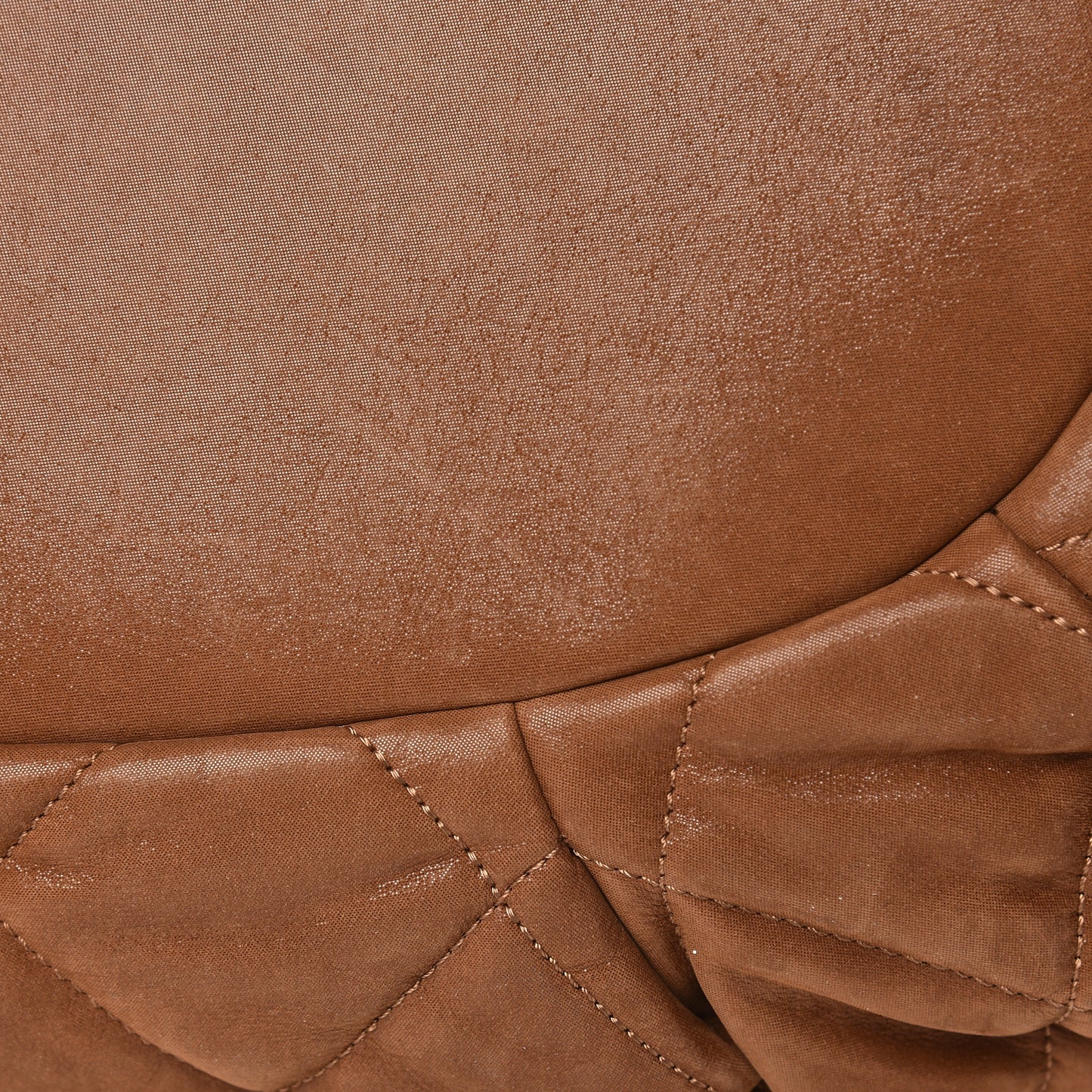 Iridescent Calfskin Quilted Large In The Mix Tote Light Brown