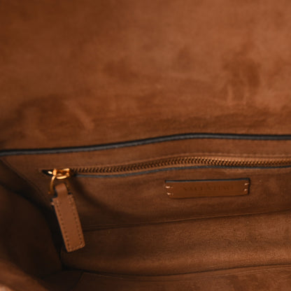 Valentino Garavani Cashmere Large Roman Stud Shoulder Bag Beige 5 of 9
