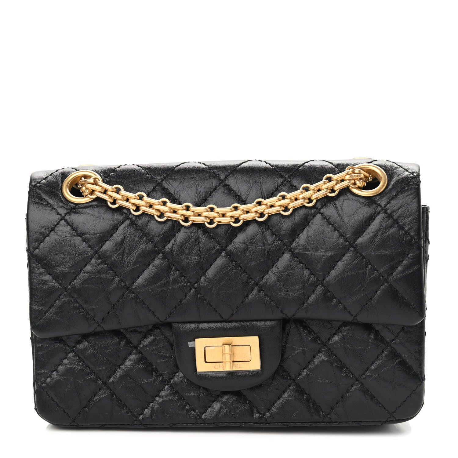 Chanel Aged Calfskin Quilted 2.55 Reissue Mini Flap Black 1 of 9