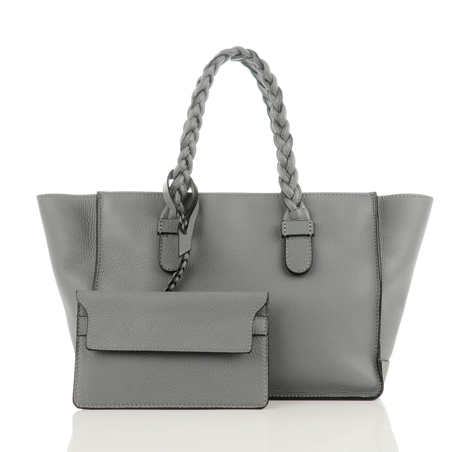 Grained Calfskin Small To Be Cool Tote Grigio Perla