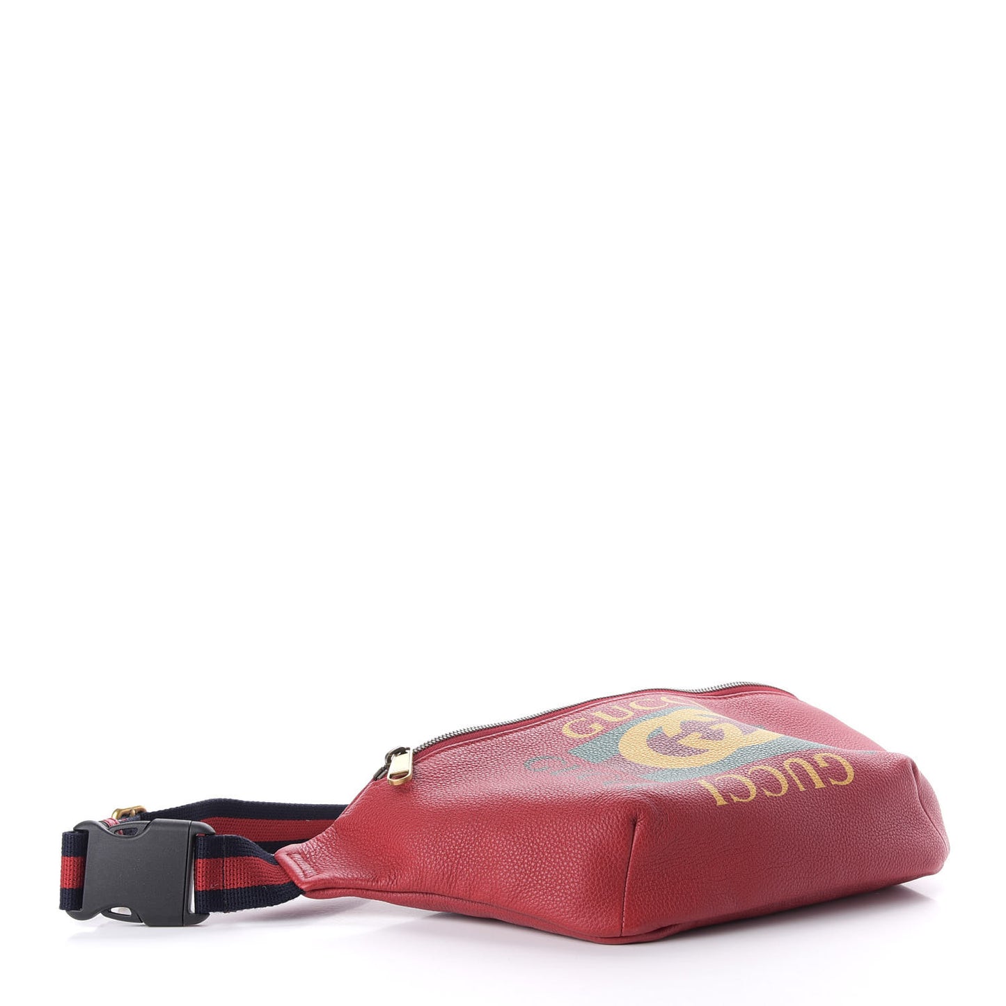 Grained Calfskin Logo Belt Bag Hibiscus Red